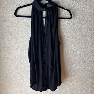 Anthropologie Black Cutout Halter Top Tank Top Womens XL